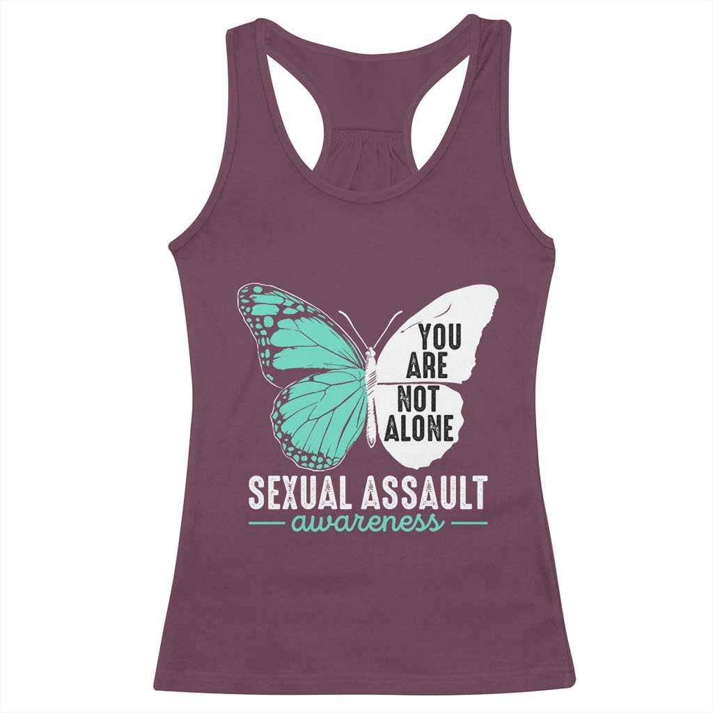 April Sexual Assault Awareness Racerback Tank Top Teal Ribbon Flower