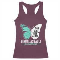 April Sexual Assault Awareness Racerback Tank Top Teal Ribbon Flower