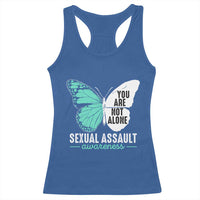 April Sexual Assault Awareness Racerback Tank Top Teal Ribbon Flower