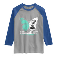 April Sexual Assault Awareness Raglan Shirt Teal Ribbon Flower