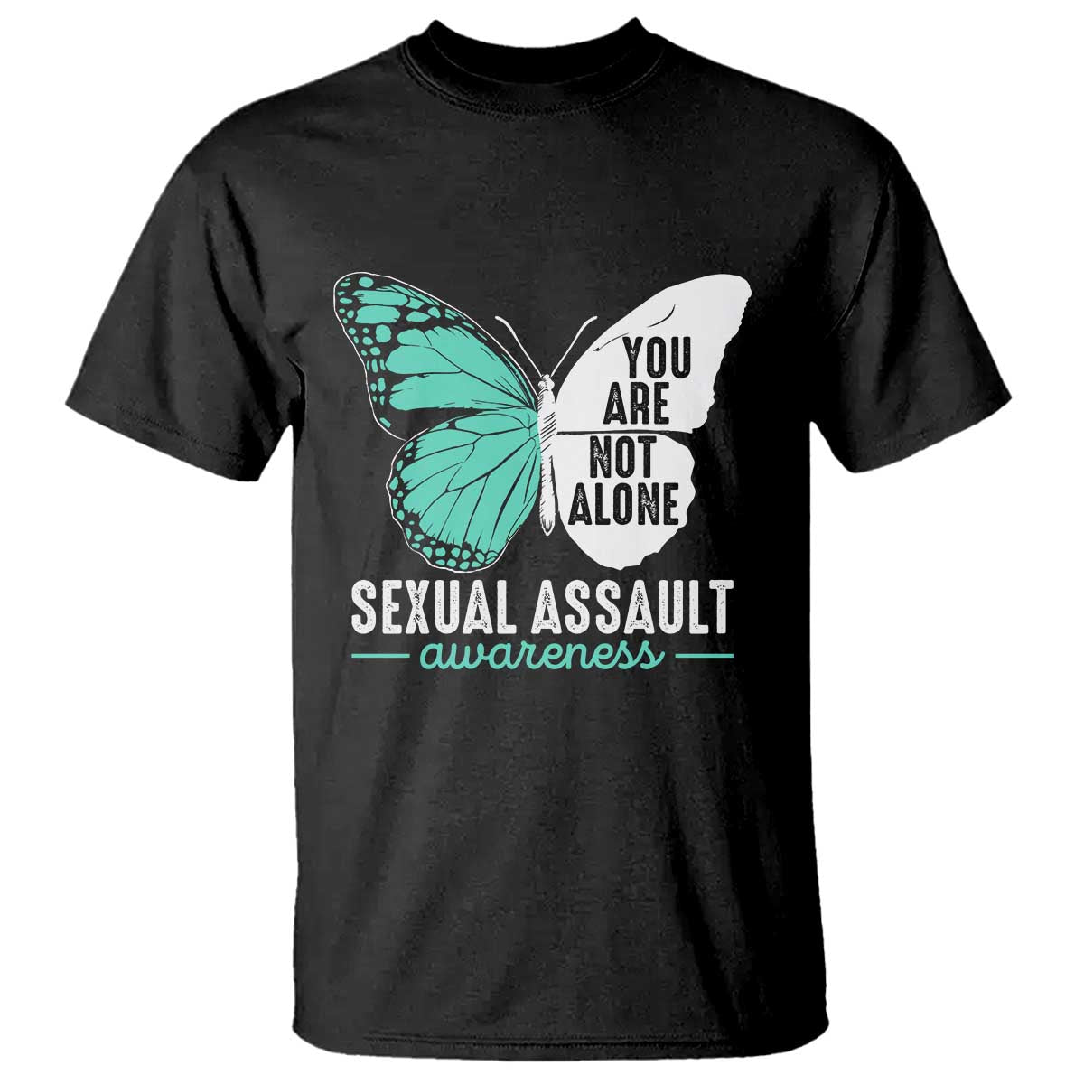 April Sexual Assault Awareness T Shirt Teal Ribbon Flower