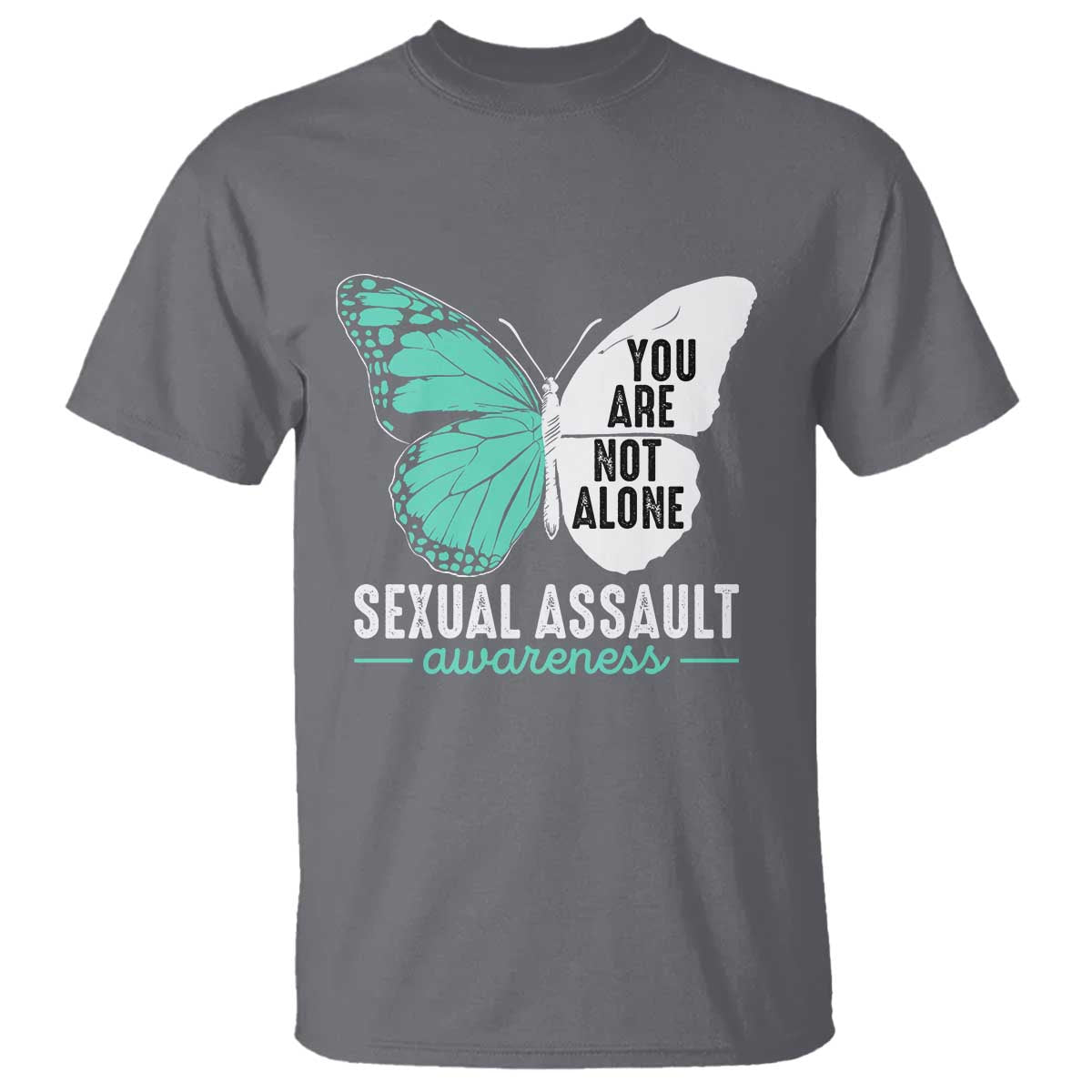 April Sexual Assault Awareness T Shirt Teal Ribbon Flower