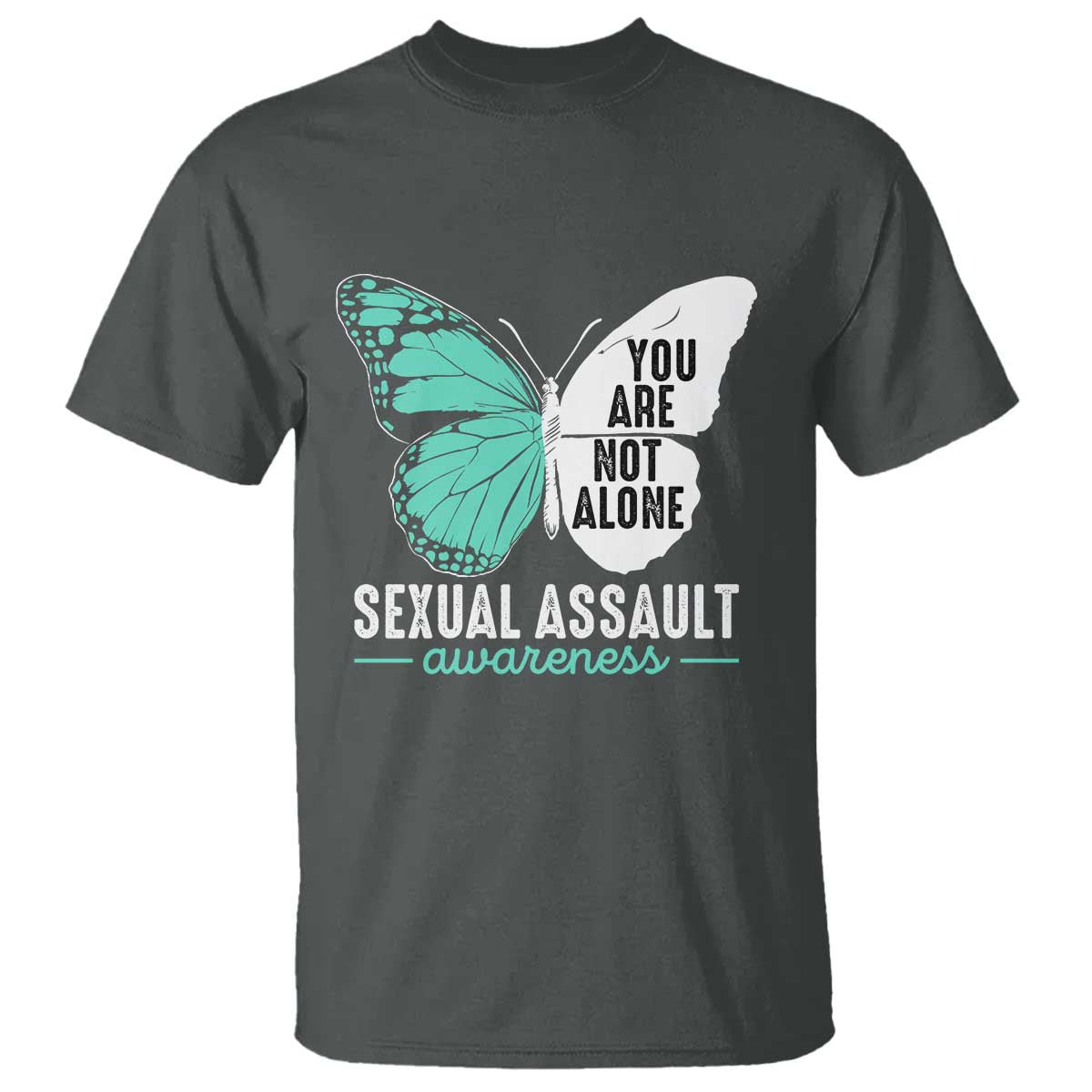 April Sexual Assault Awareness T Shirt Teal Ribbon Flower
