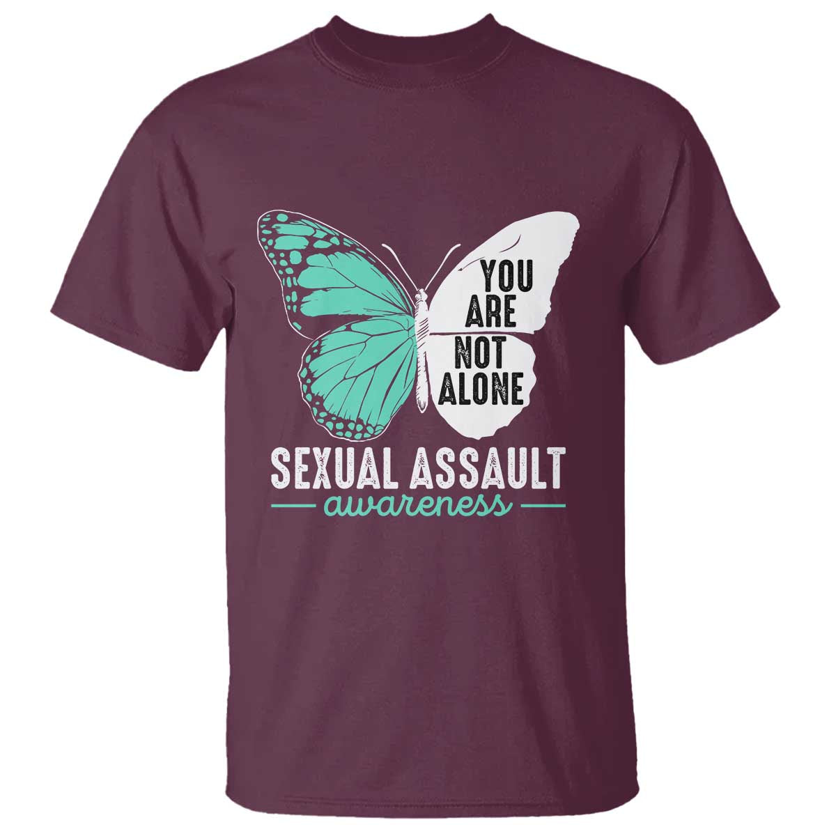 April Sexual Assault Awareness T Shirt Teal Ribbon Flower