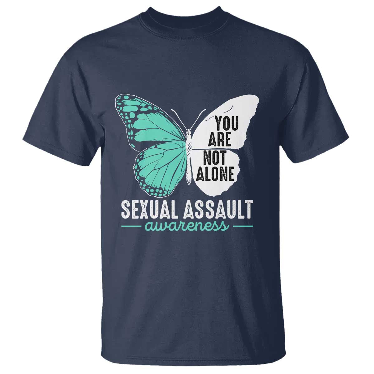 April Sexual Assault Awareness T Shirt Teal Ribbon Flower