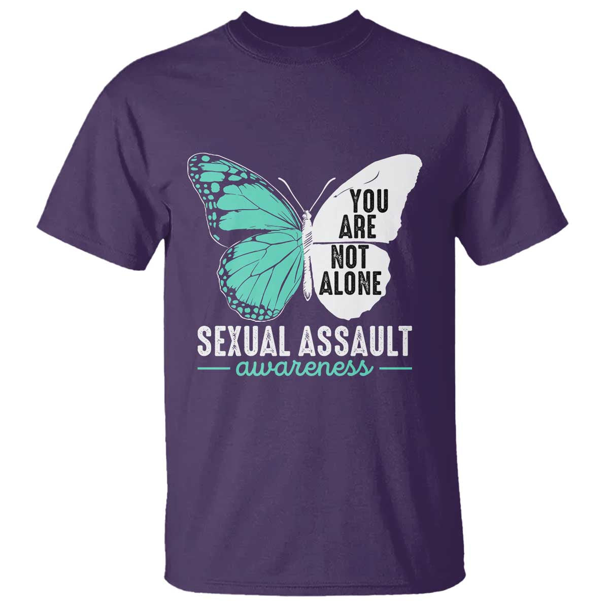 April Sexual Assault Awareness T Shirt Teal Ribbon Flower