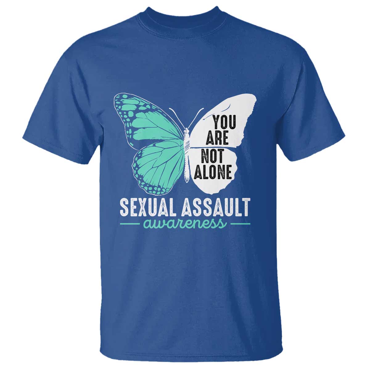 April Sexual Assault Awareness T Shirt Teal Ribbon Flower