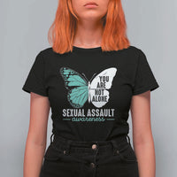April Sexual Assault Awareness T Shirt For Women Teal Ribbon Flower