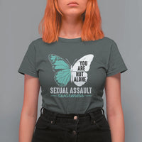 April Sexual Assault Awareness T Shirt For Women Teal Ribbon Flower