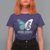 April Sexual Assault Awareness T Shirt For Women Teal Ribbon Flower
