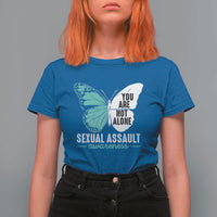 April Sexual Assault Awareness T Shirt For Women Teal Ribbon Flower