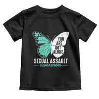 April Sexual Assault Awareness Toddler T Shirt Teal Ribbon Flower