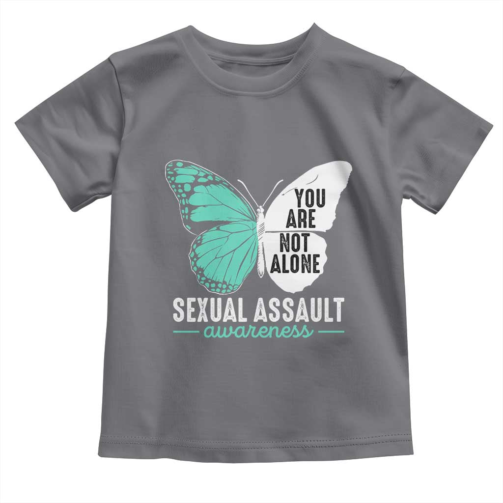April Sexual Assault Awareness Toddler T Shirt Teal Ribbon Flower