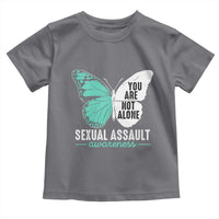 April Sexual Assault Awareness Toddler T Shirt Teal Ribbon Flower