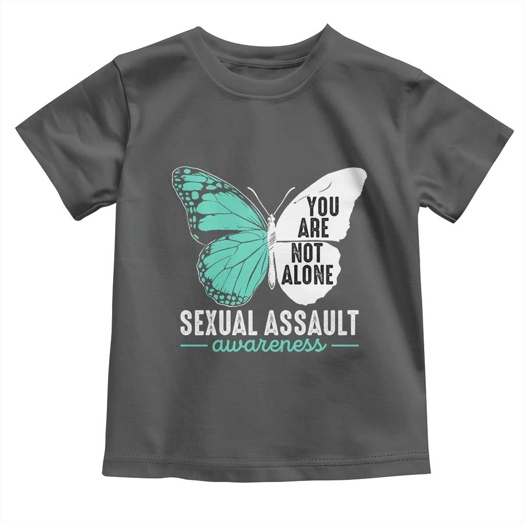 April Sexual Assault Awareness Toddler T Shirt Teal Ribbon Flower