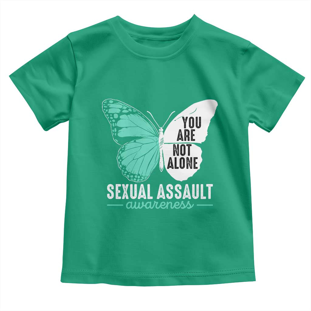 April Sexual Assault Awareness Toddler T Shirt Teal Ribbon Flower