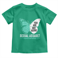 April Sexual Assault Awareness Toddler T Shirt Teal Ribbon Flower