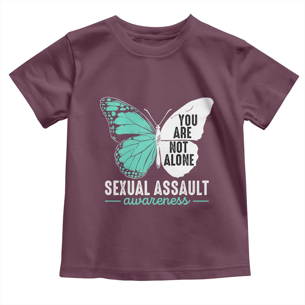 April Sexual Assault Awareness Toddler T Shirt Teal Ribbon Flower