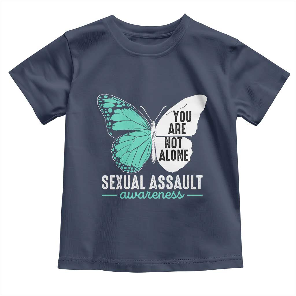 April Sexual Assault Awareness Toddler T Shirt Teal Ribbon Flower