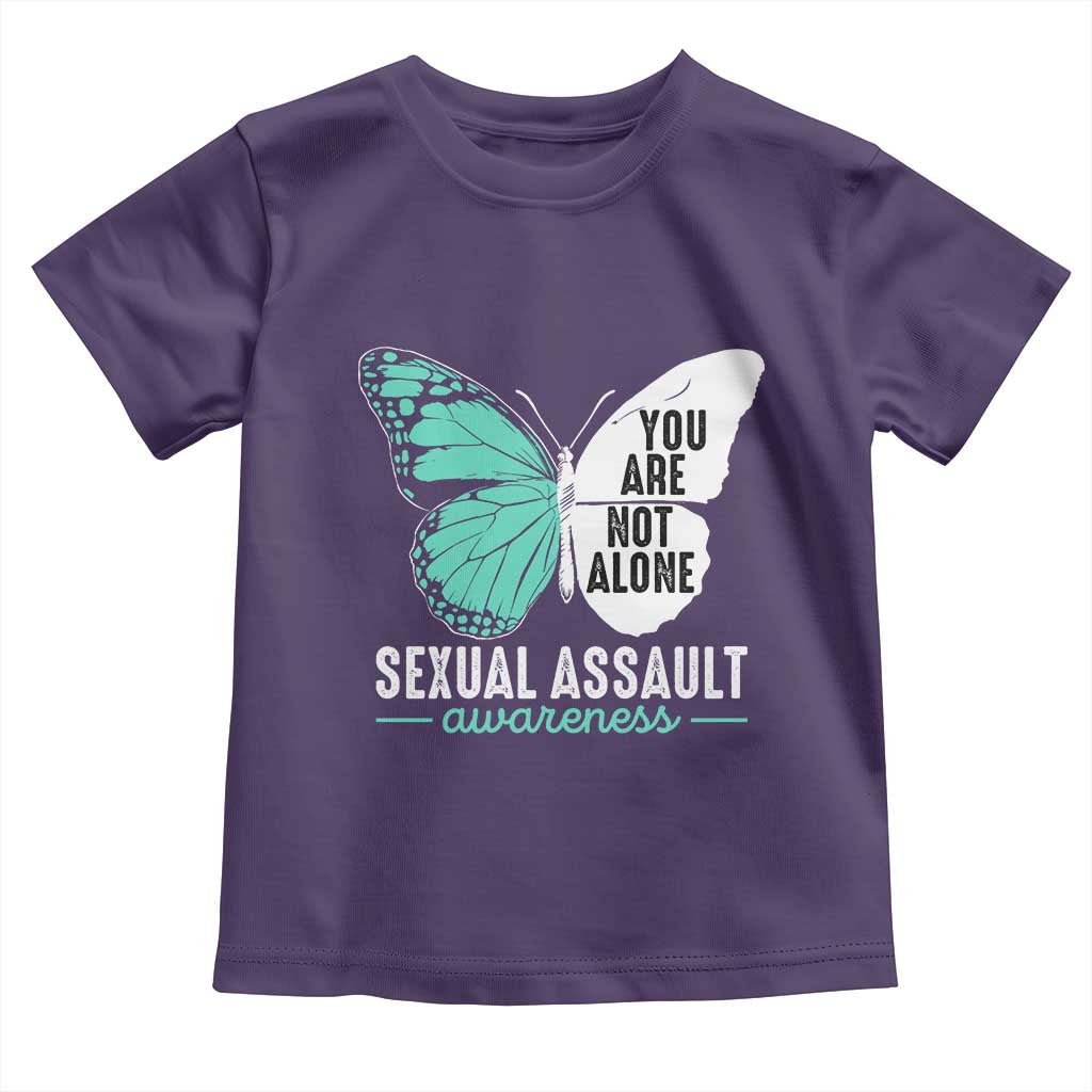 April Sexual Assault Awareness Toddler T Shirt Teal Ribbon Flower