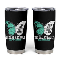 April Sexual Assault Awareness Tumbler Cup Teal Ribbon Flower