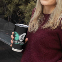 April Sexual Assault Awareness Tumbler Cup Teal Ribbon Flower