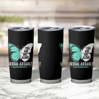 April Sexual Assault Awareness Tumbler Cup Teal Ribbon Flower