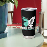 April Sexual Assault Awareness Tumbler Cup Teal Ribbon Flower