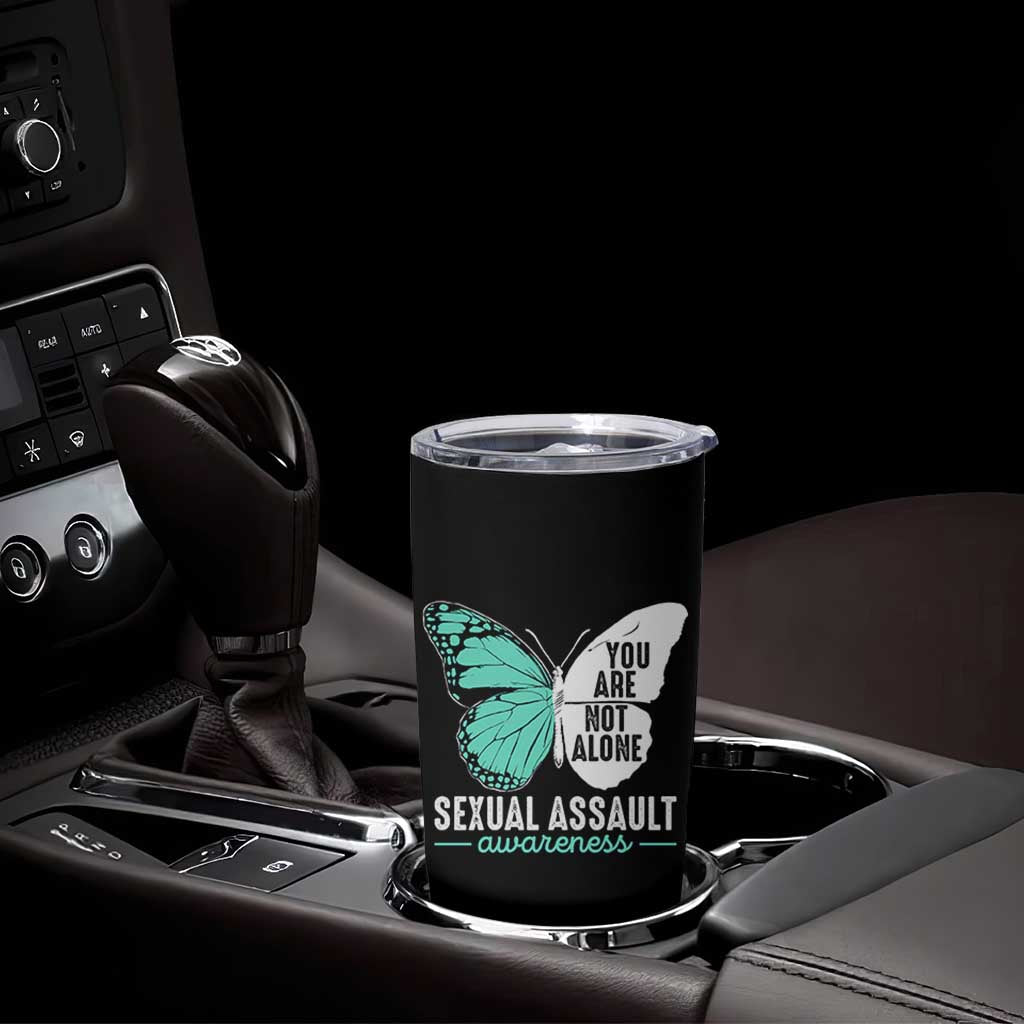 April Sexual Assault Awareness Tumbler Cup Teal Ribbon Flower