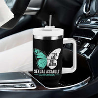 April Sexual Assault Awareness Tumbler With Handle Teal Ribbon Flower