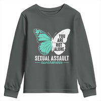 April Sexual Assault Awareness Youth Sweatshirt Teal Ribbon Flower