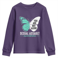 April Sexual Assault Awareness Youth Sweatshirt Teal Ribbon Flower