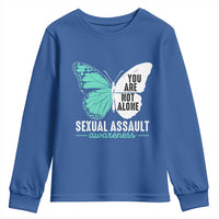 April Sexual Assault Awareness Youth Sweatshirt Teal Ribbon Flower
