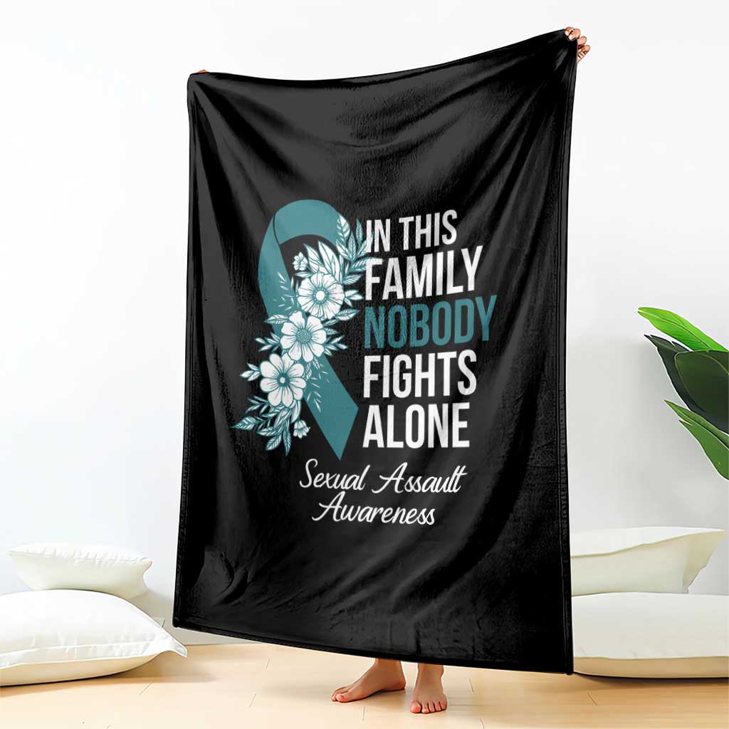 Sexual Assault Awareness Throw Blanket In This Family Nobody Fights Alone