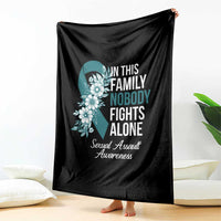 Sexual Assault Awareness Throw Blanket In This Family Nobody Fights Alone