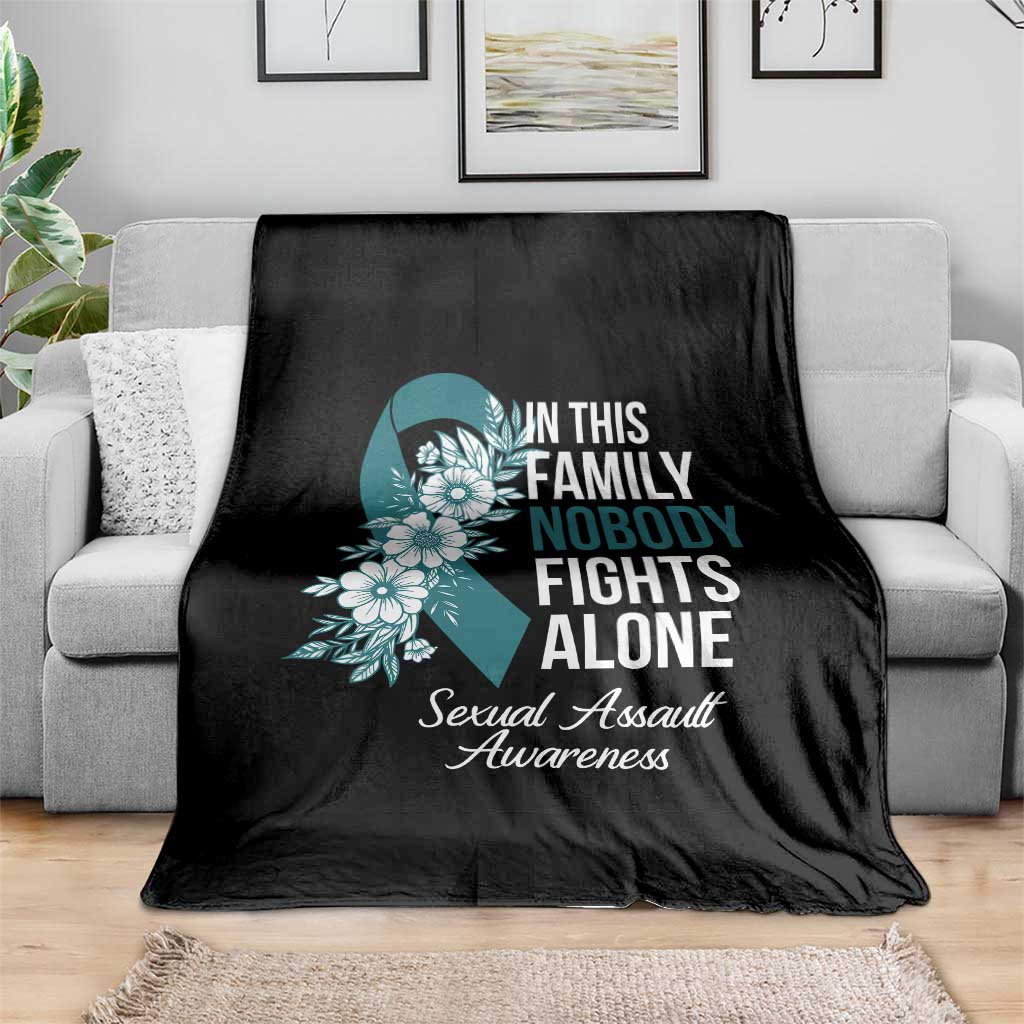 Sexual Assault Awareness Throw Blanket In This Family Nobody Fights Alone