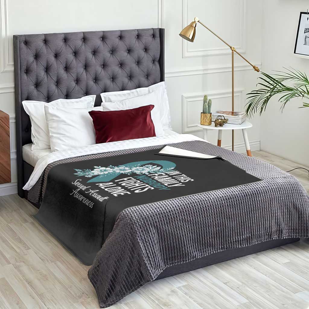 Sexual Assault Awareness Throw Blanket In This Family Nobody Fights Alone