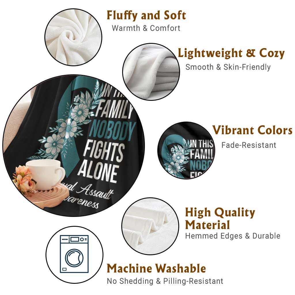 Sexual Assault Awareness Throw Blanket In This Family Nobody Fights Alone