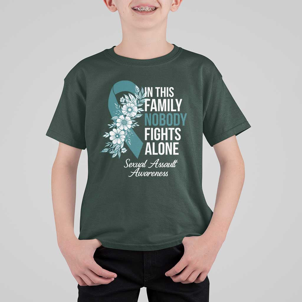Sexual Assault Awareness T Shirt For Kid In This Family Nobody Fights Alone