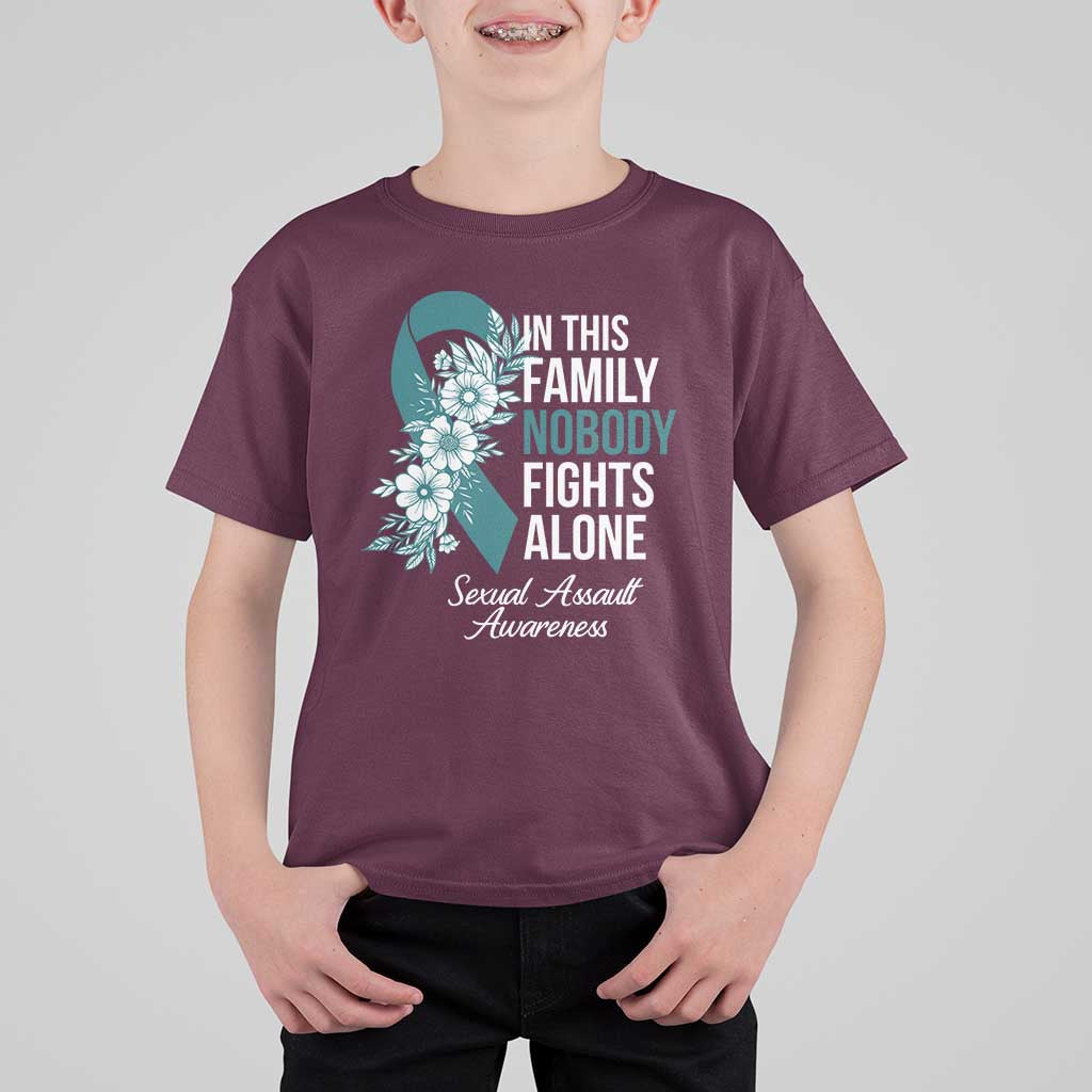 Sexual Assault Awareness T Shirt For Kid In This Family Nobody Fights Alone