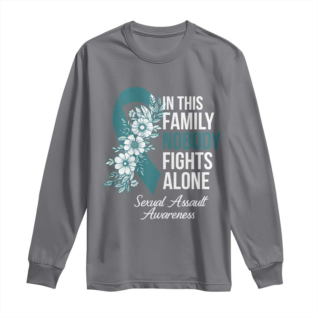 Sexual Assault Awareness Long Sleeve Shirt In This Family Nobody Fights Alone