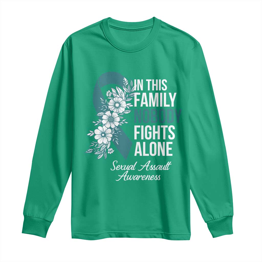 Sexual Assault Awareness Long Sleeve Shirt In This Family Nobody Fights Alone