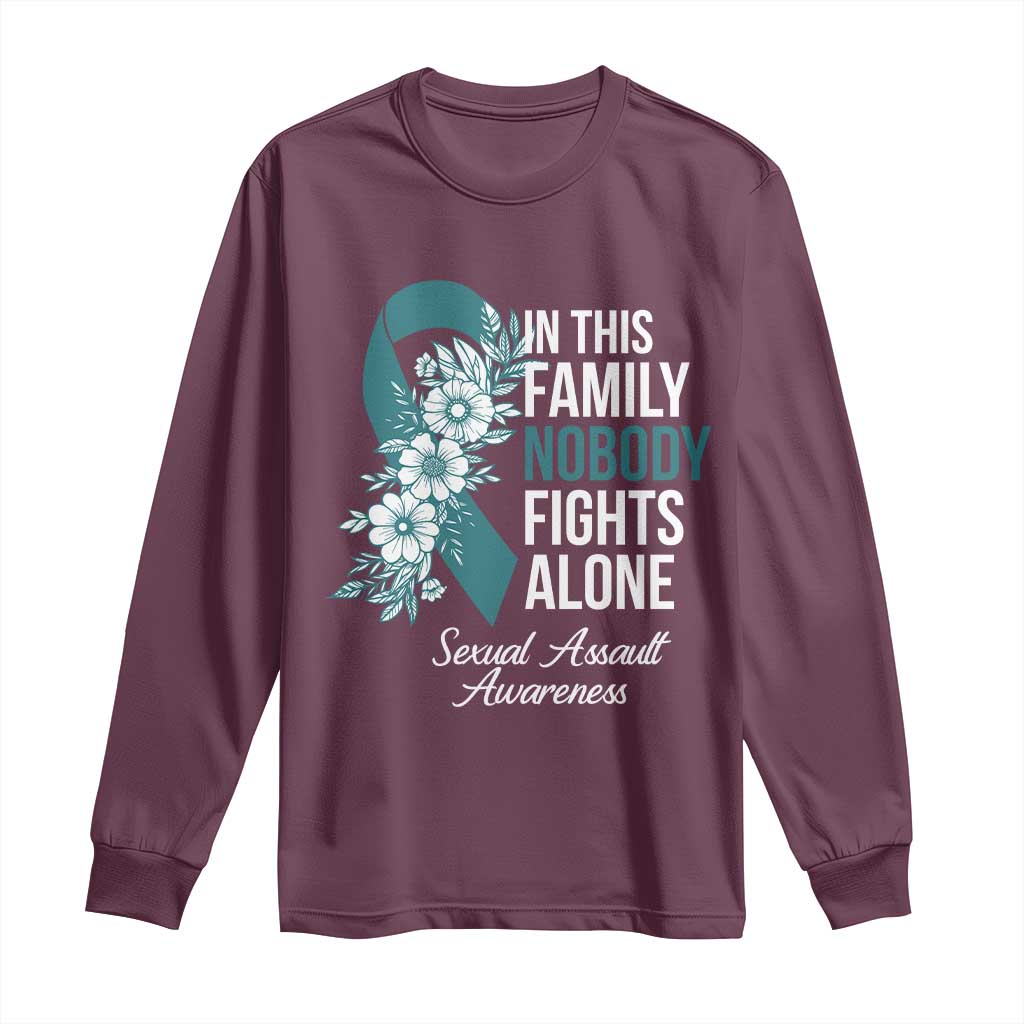 Sexual Assault Awareness Long Sleeve Shirt In This Family Nobody Fights Alone