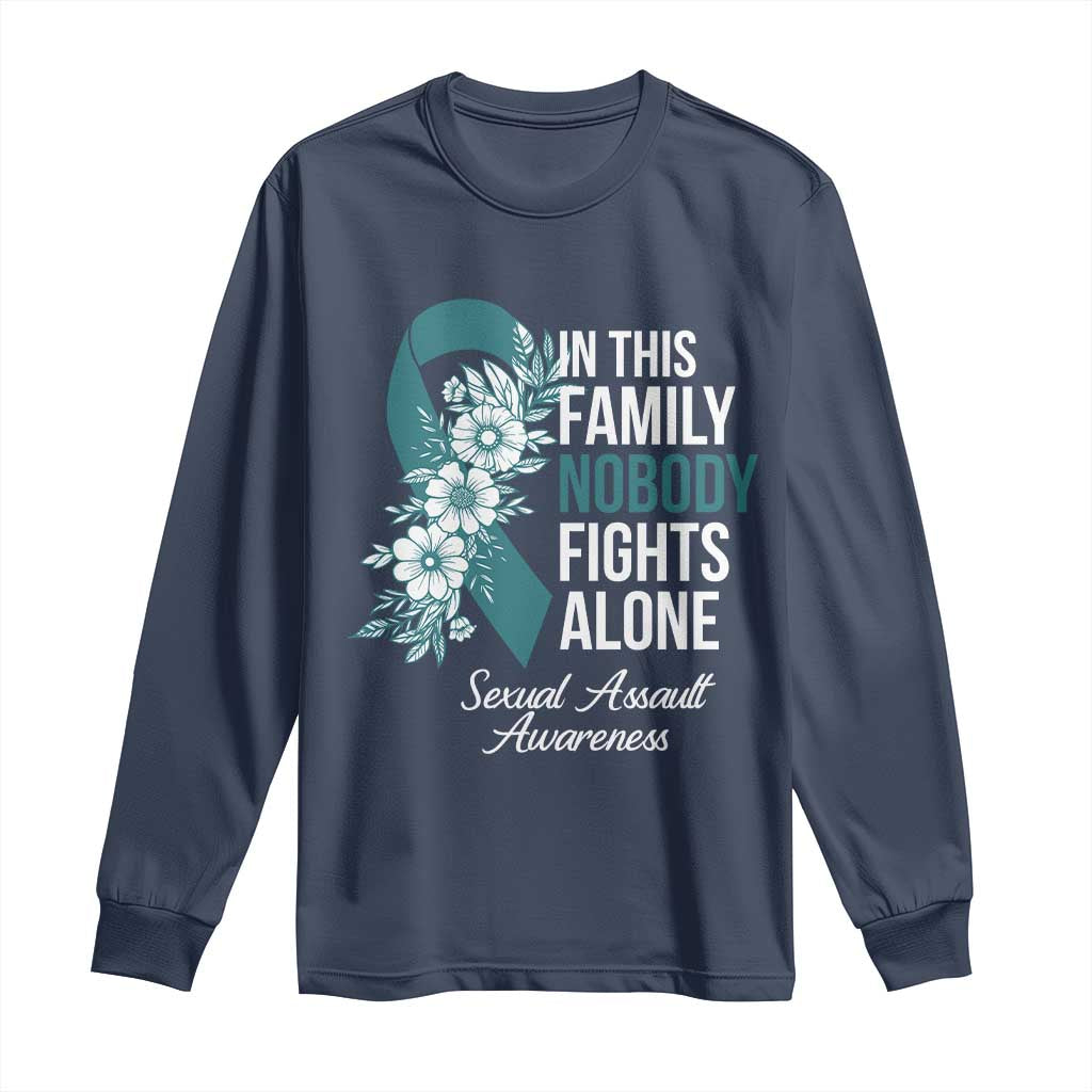 Sexual Assault Awareness Long Sleeve Shirt In This Family Nobody Fights Alone