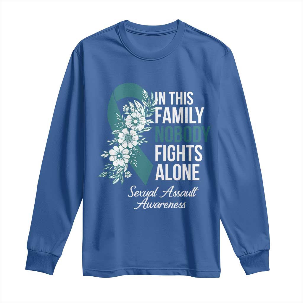 Sexual Assault Awareness Long Sleeve Shirt In This Family Nobody Fights Alone