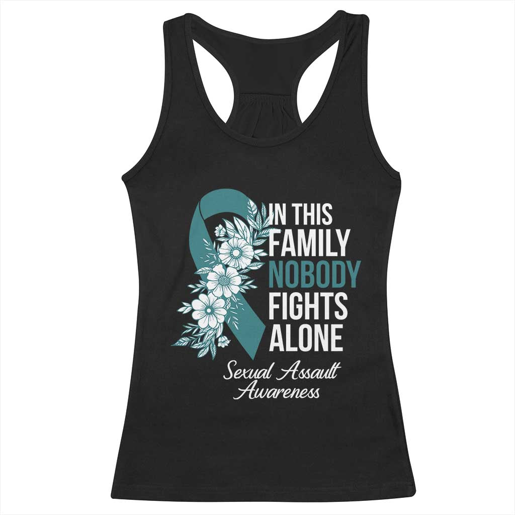 Sexual Assault Awareness Racerback Tank Top In This Family Nobody Fights Alone