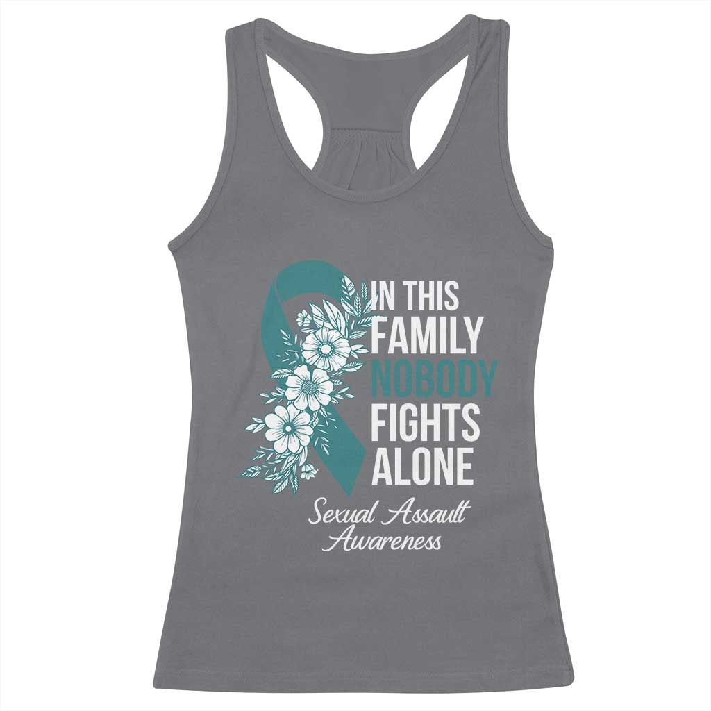 Sexual Assault Awareness Racerback Tank Top In This Family Nobody Fights Alone