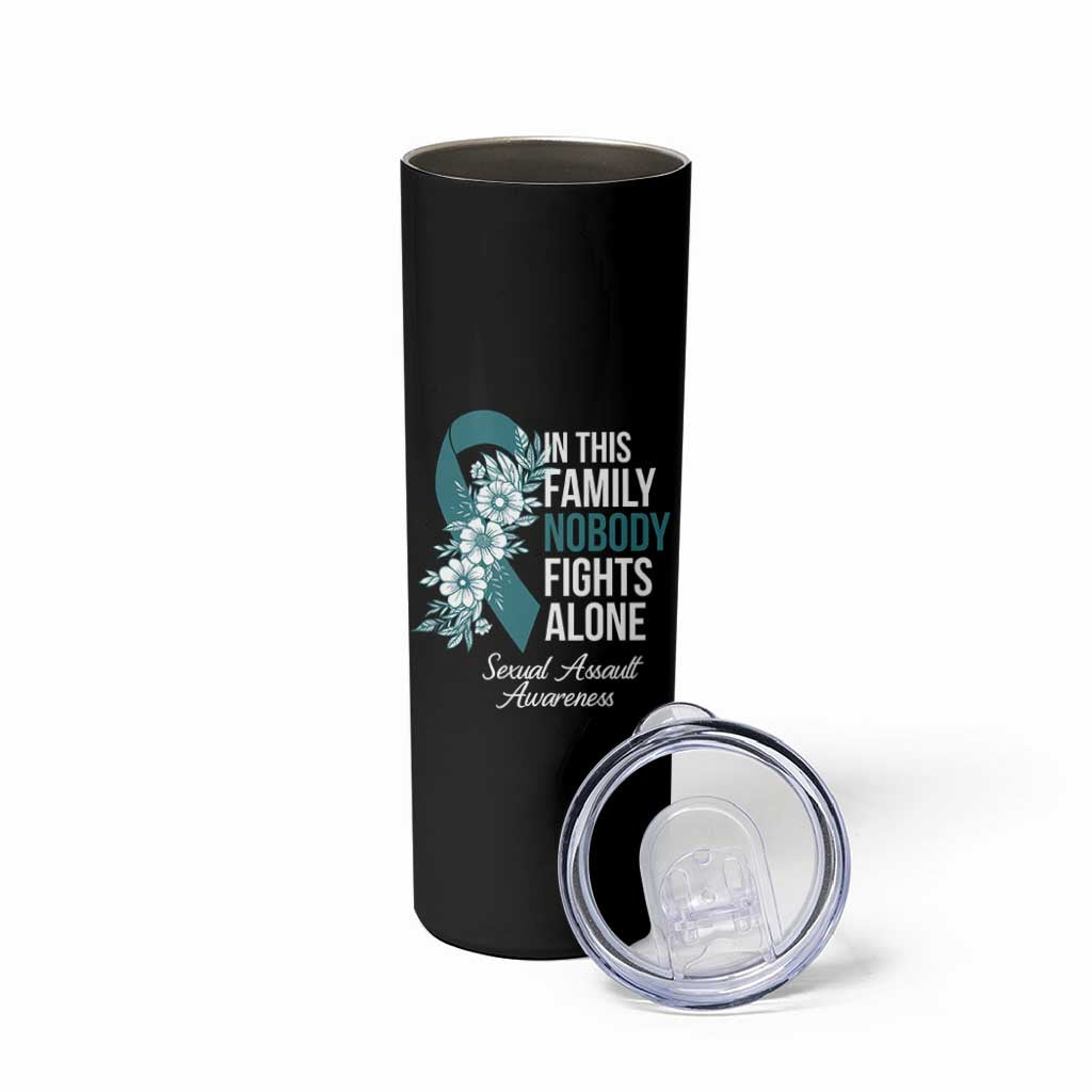 Sexual Assault Awareness Skinny Tumbler In This Family Nobody Fights Alone
