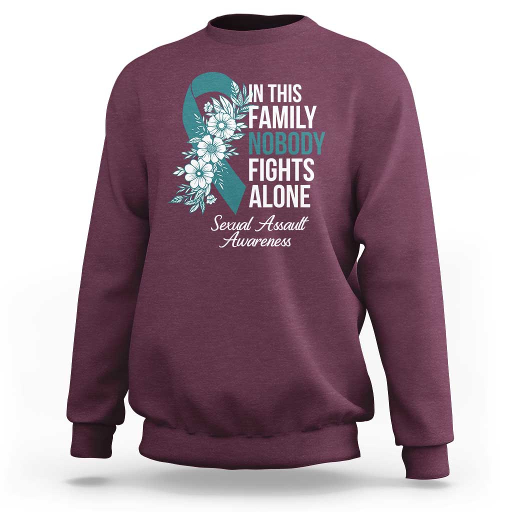 Sexual Assault Awareness Sweatshirt In This Family Nobody Fights Alone