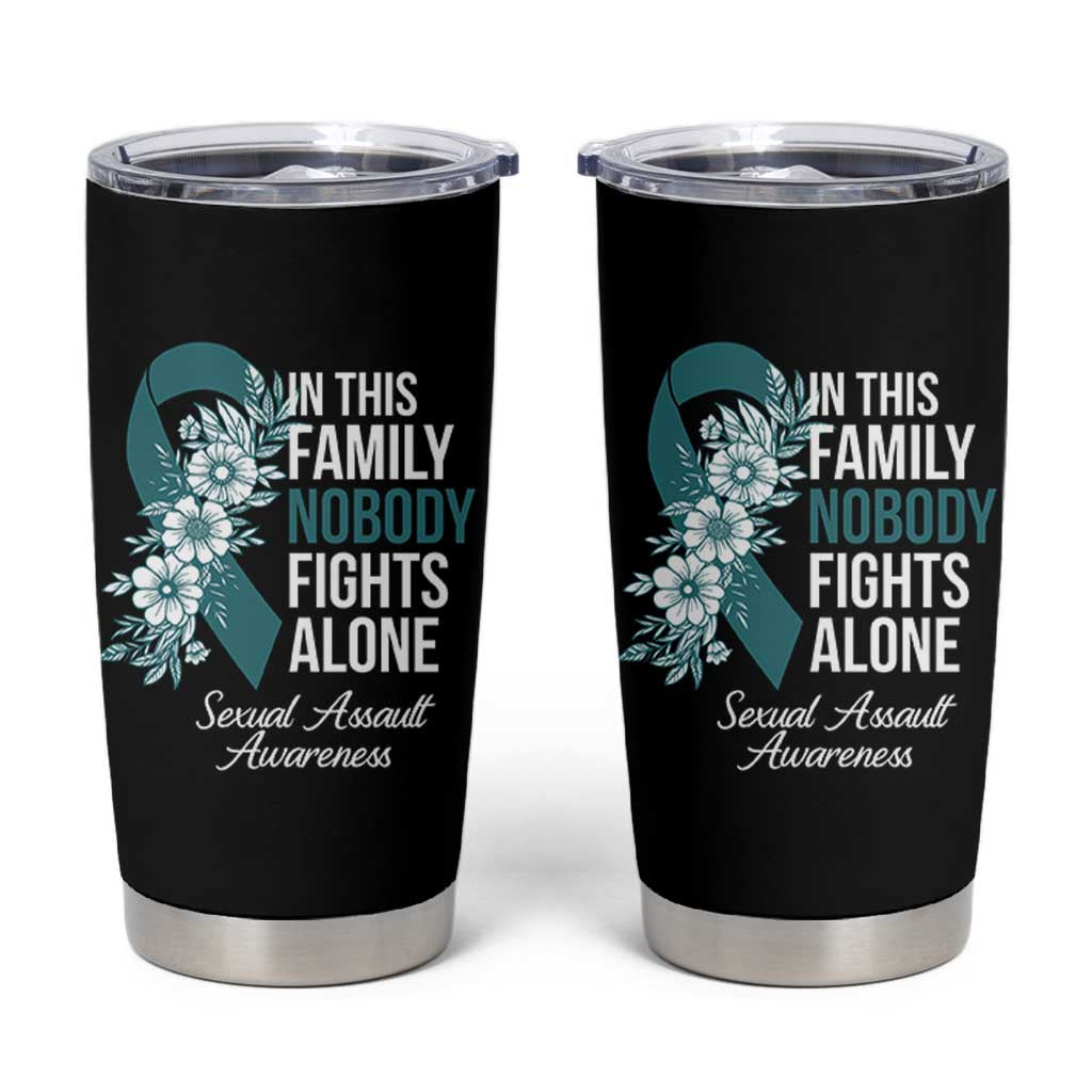 Sexual Assault Awareness Tumbler Cup In This Family Nobody Fights Alone